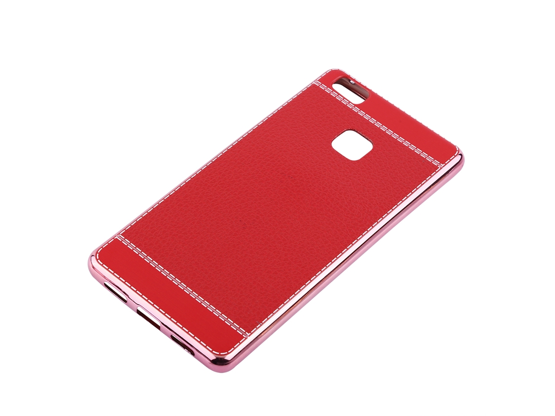 Capa de TPU com padrão de lichia, para Huawei P9 Lite, vermelho e dourado