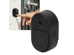 Campainha Sem Fio Com Câmera De Segurança Inteligente, Ultra Nítida, Ângulo Amplo, Câmera Com Vídeo Wi Fi, Bateria De 1000 Mah, Preta Aquaforge