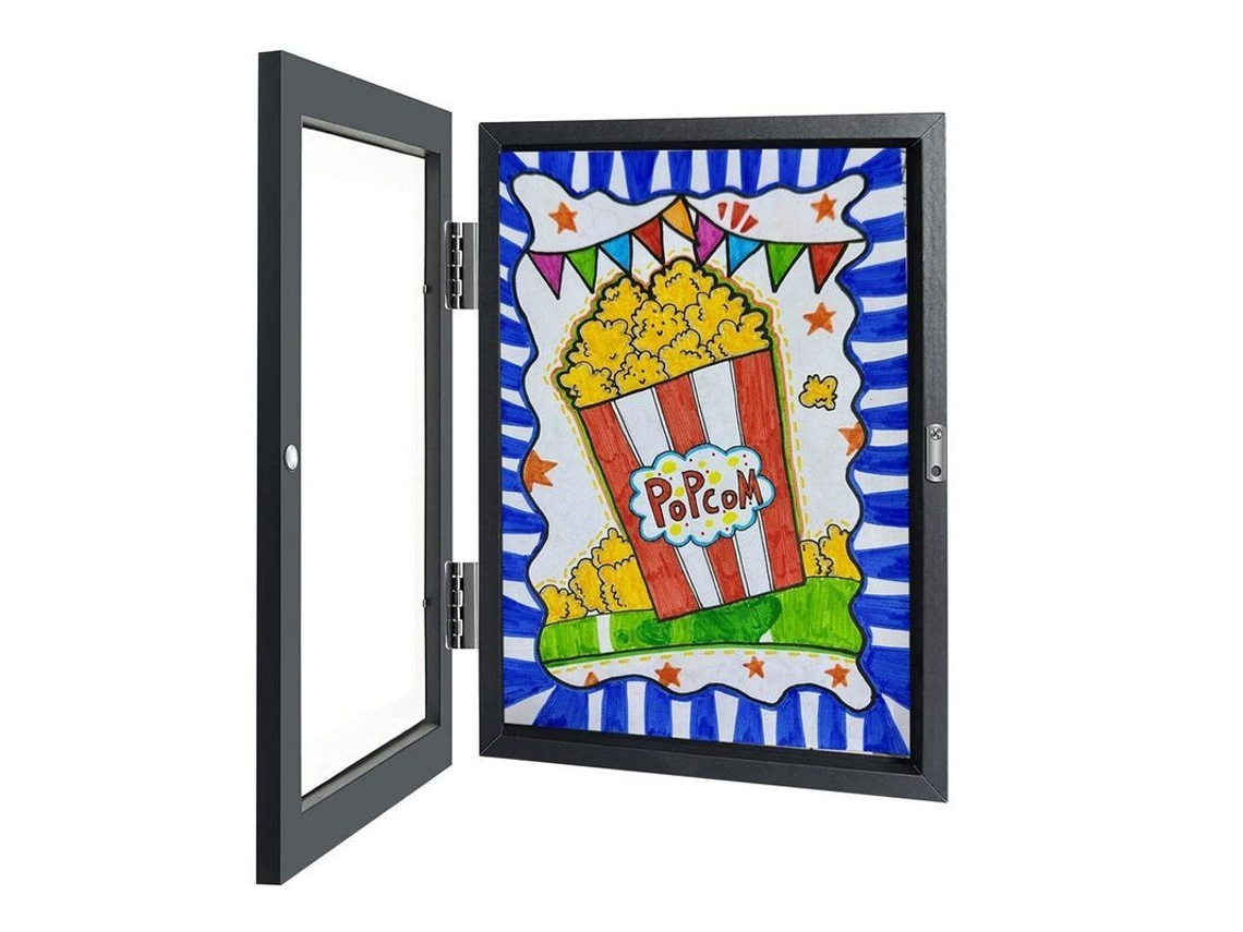 Rebe-frame For Children's Art Photo Frame Portfólio De Desenhos Armazenamento Art Display Ibd Preto