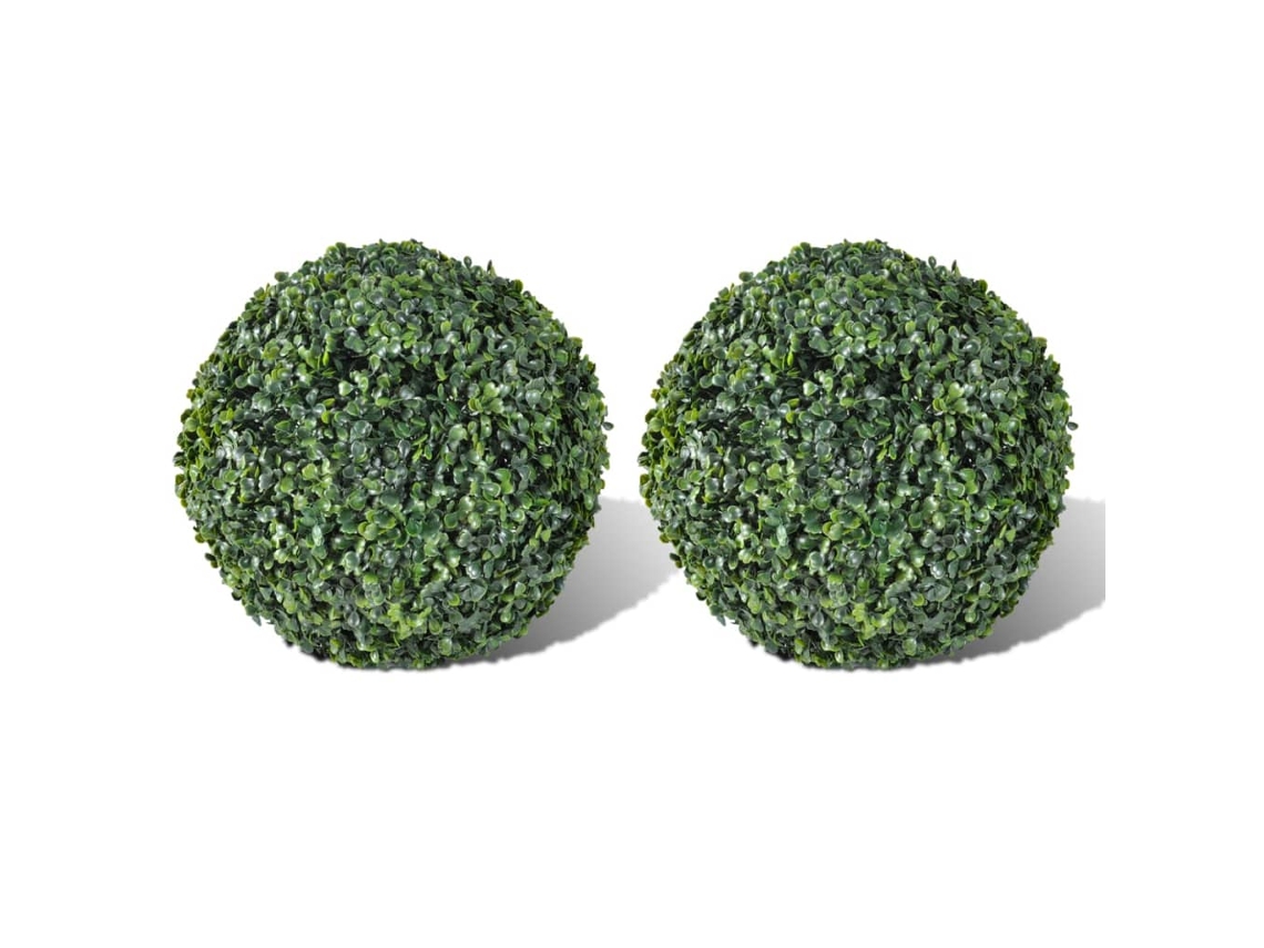 Vidaxl Bola De Buxo Topiária Folhas Artificiais 27 Cm 2 Pcs