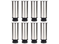 Conjunto De 8 Pernas Para Móveis, Pernas De Cozinha Ajustáveis Ø 50 Mm / Altura 150 Mm Pés De Mesa Redondos De Metal E Aço Inoxidável Ehstmind