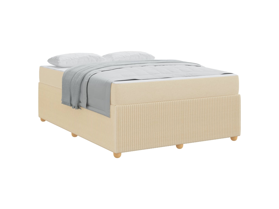 Estrutura da Cama com Colchão Creme Tecido MAISON EXCLUSIVE 160x200 cm