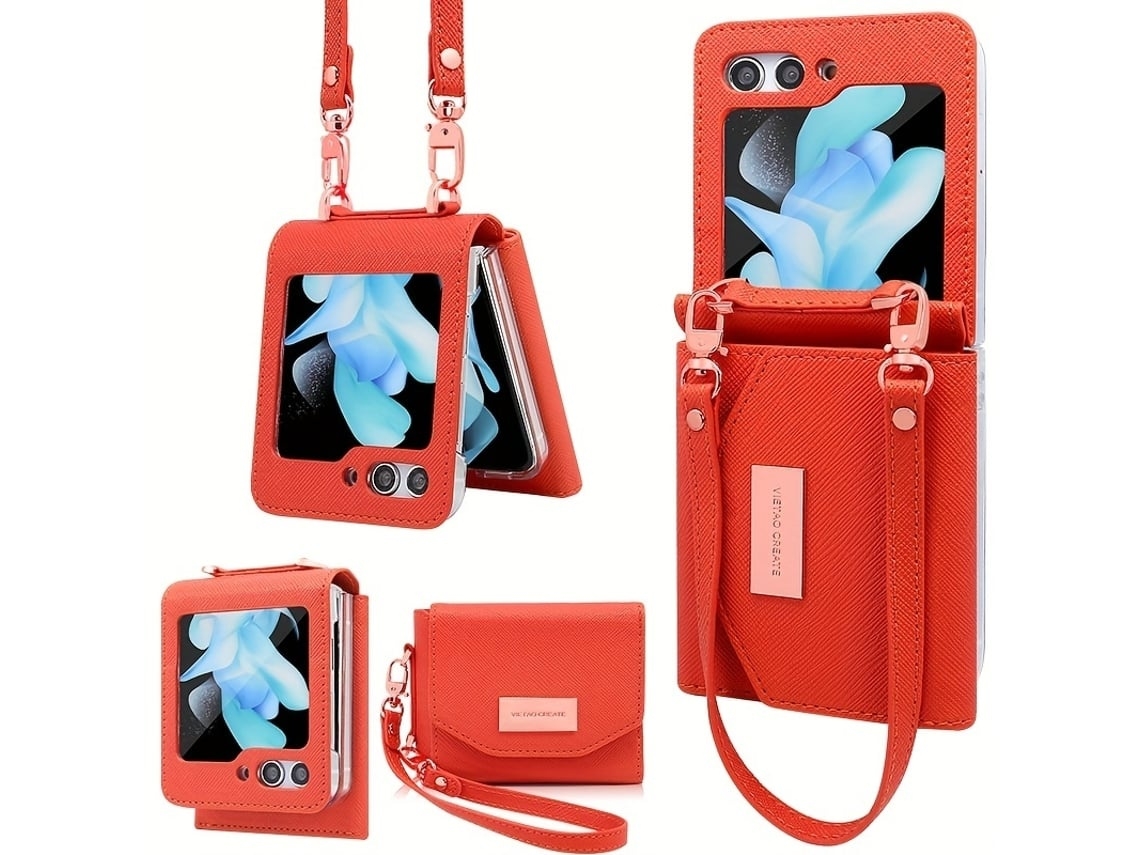 Lurelia Capa Para Samsung Galaxy Z Flip5 Laranja, Com Design Funcional, Proteção E Utilização Prática