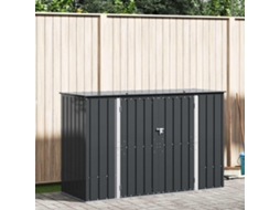 Vidaxl Caixa De Armazenamento Para Jardim Preto 214 X 82 X 132 Cm Aço
