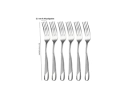Conjunto de Talheres Silver Star Diamond em Aço Inoxidável : Faca, Garfo e Colher. MDUG (6 Peças)