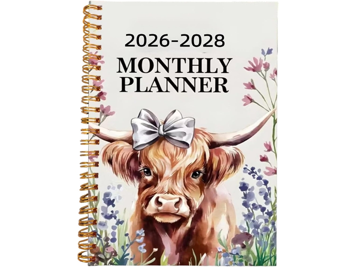 Agenda Mensuel 2026-2028 3 Ans 50 Páginas Bloco-notas