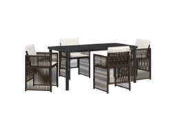 Conjunto de Jantar para Jardim 5 Pcs Castanho MAISON EXCLUSIVE