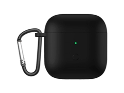 Capa de Silicone com Mosquetão para Xiaomi Redmi Buds 3 Preto Oem