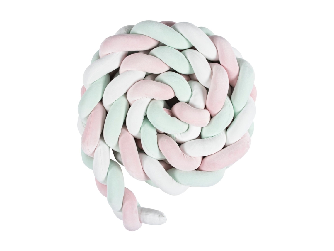 Protetor De Berço De Veludo​​ Almofada Estampa Cobra 200cm Branco Rosa Verde Yunzii