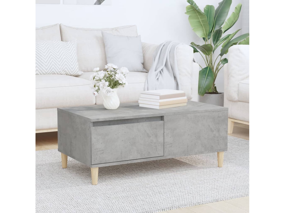 Vidaxl Mesa De Centro 90x50x36,5 Cm Derivados Madeira Cinzento Cimento