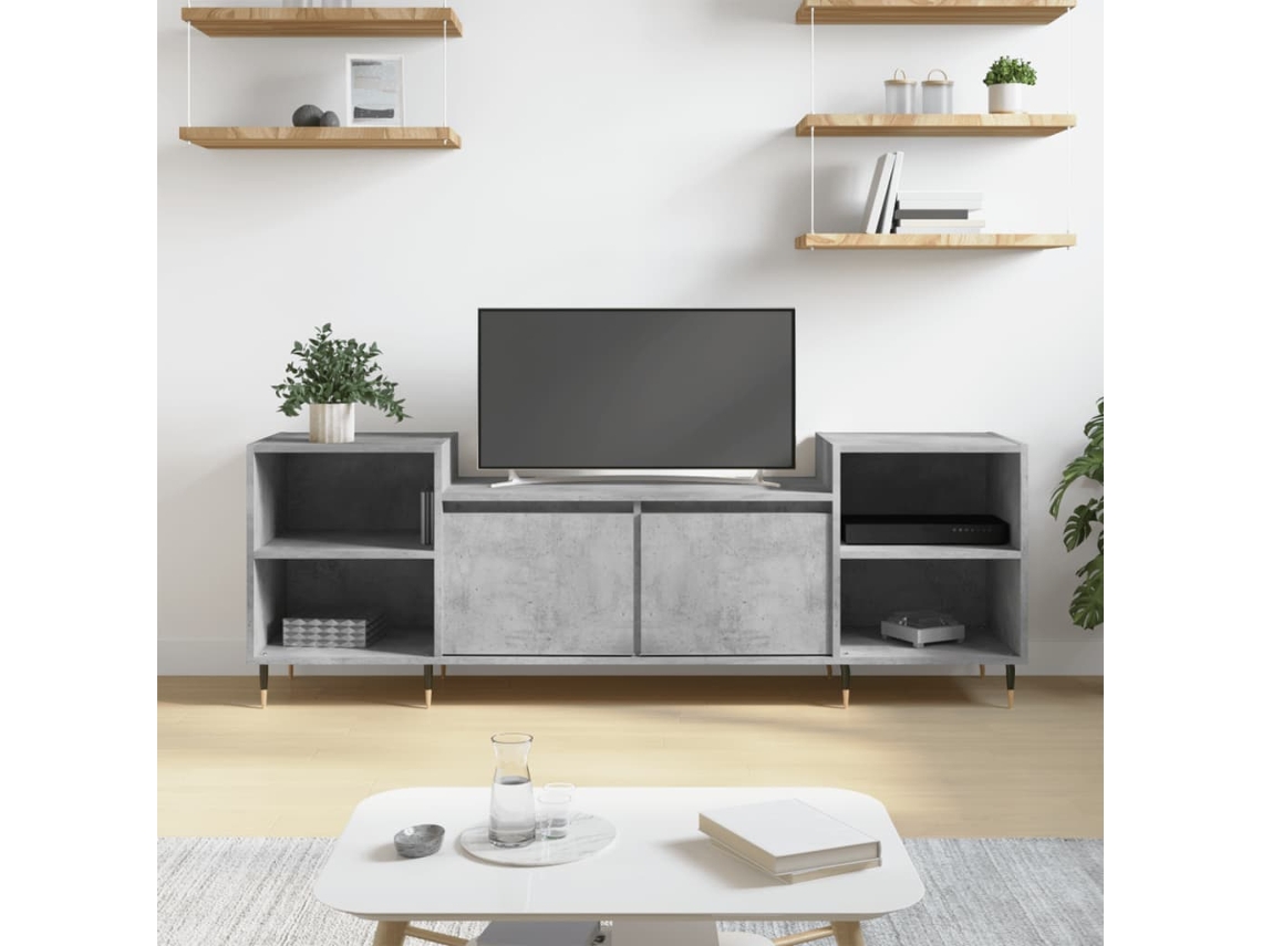 Vidaxl Móvel De Tv 160x35x55 Cm Derivados De Madeira Cinzento Cimento