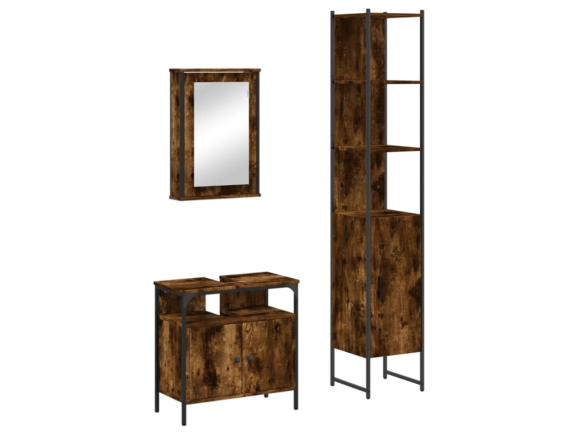 Bathroom Furniture Set, Bathroom Furniture Sets Vidaxl Marrom Madeira Processada (n/a)