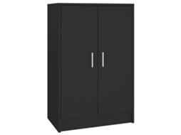Sapateira VIDAXL Preto Madeira processada (60x35x92 cm)