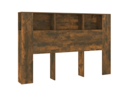 Cabeceira de cama exclusiva MAISON em carvalho cor fumê (160x18,5x104,5 cm)