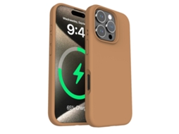 (cáqui, Iphone 13) Capa Magnética De Silicone Líquido Para Iphone, Cor Sólida E Simples.