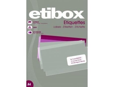 Etiquetas adesivas ETIBOX, formato 99,1 x 38,1…