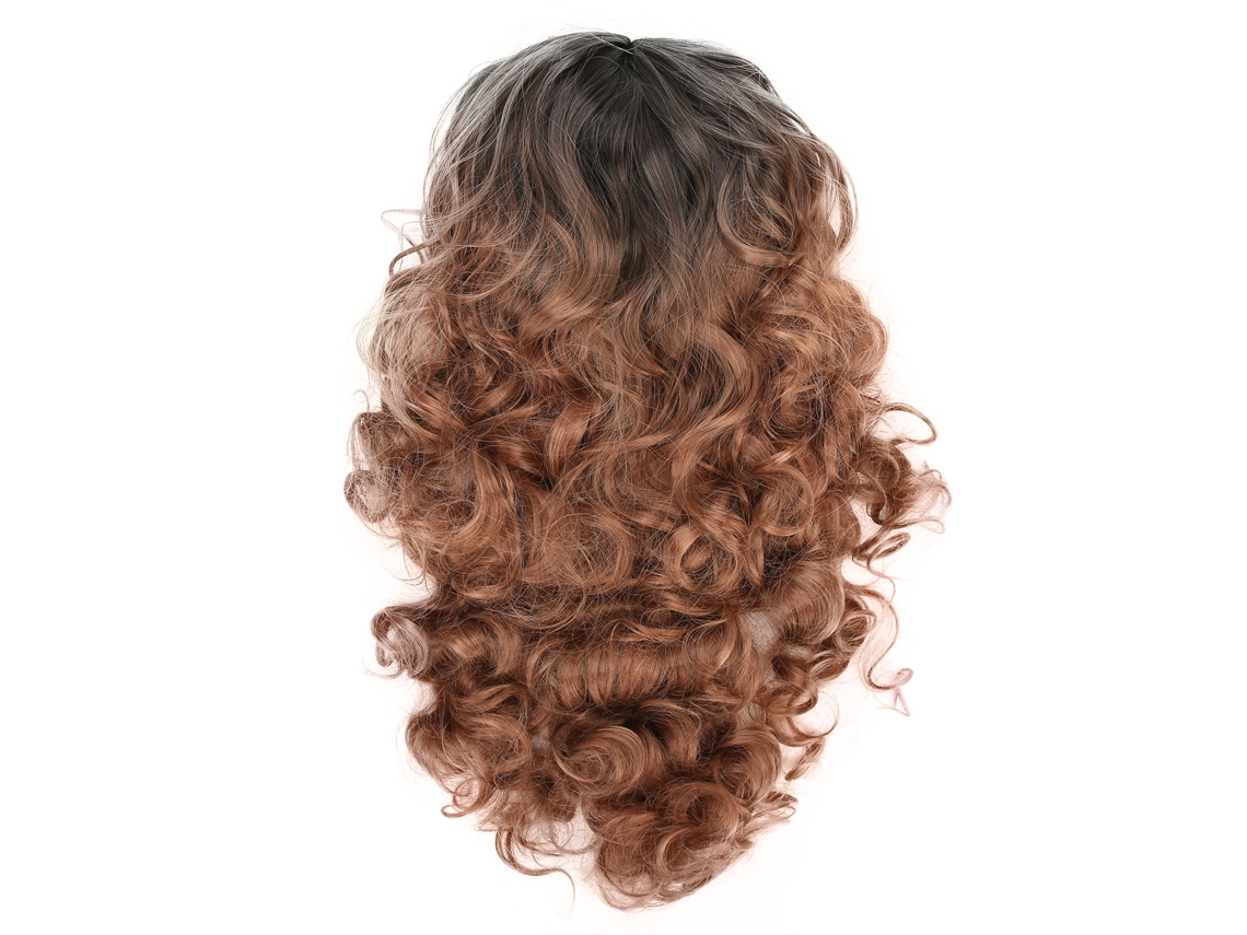 Peluca Rizada Rubia Degradada Para Cosplay Resistente Ao Calor Para Mulheres