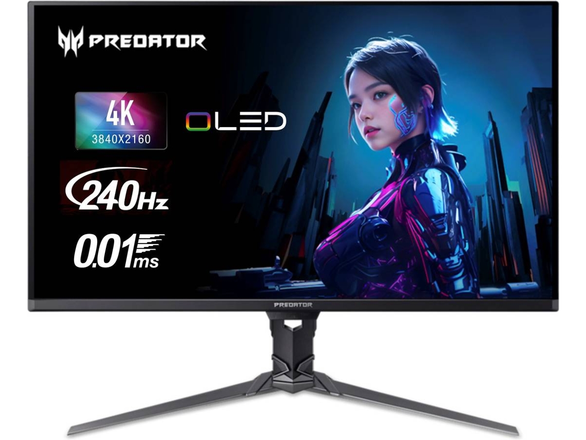Monitor Gaming ACER OLED Predator X32X5BMIIPHUZX (31.5'' - 3840x2160 - 0,01 ms - 240 Hz)