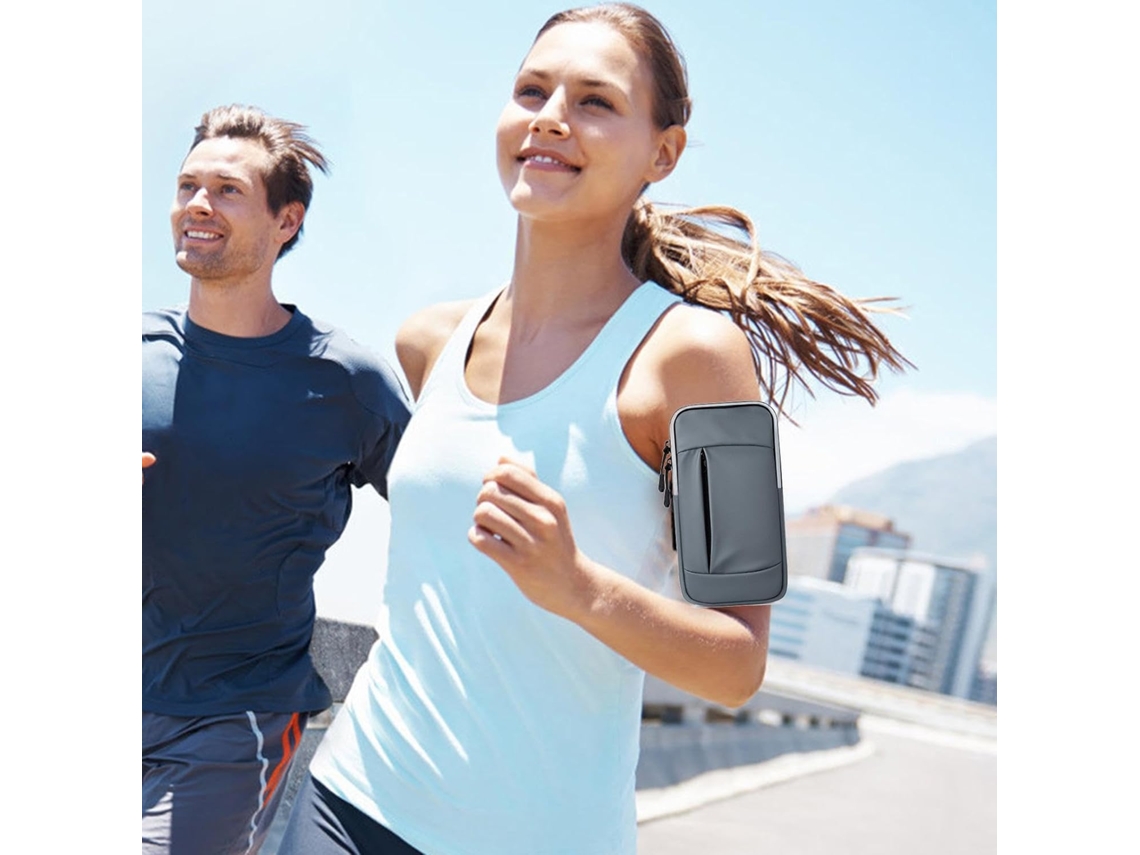 Braçadeira De Corrida, Bolsa Para Celular Para Corrida, Caminhada E Academia (cinza)