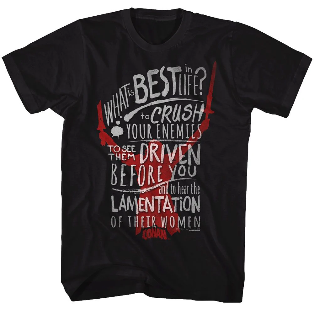 Unisex Adult T-shirt Rockinstone Conan Crushing Is The Best Black Sizexl