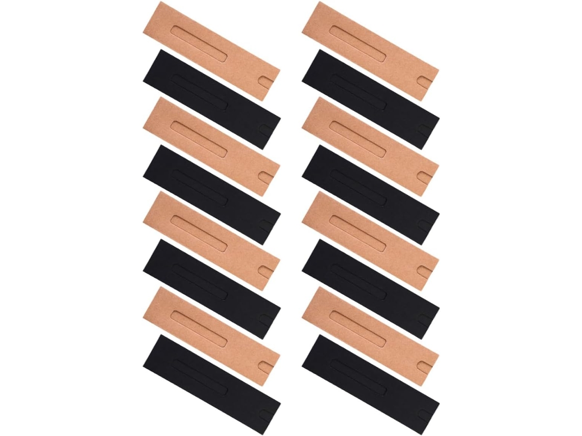 Conjunto De 30 Estojos Dobráveis Para Canetas Em Papel Kraft Preto E Natural.