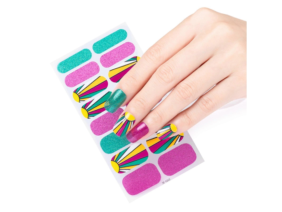 16 Tiras De Esmalte Tiras De Unha Adesivos De Unha Tiras De Esmalte De Verão Adesivos De Unha Autoadesivos Hengrongshen