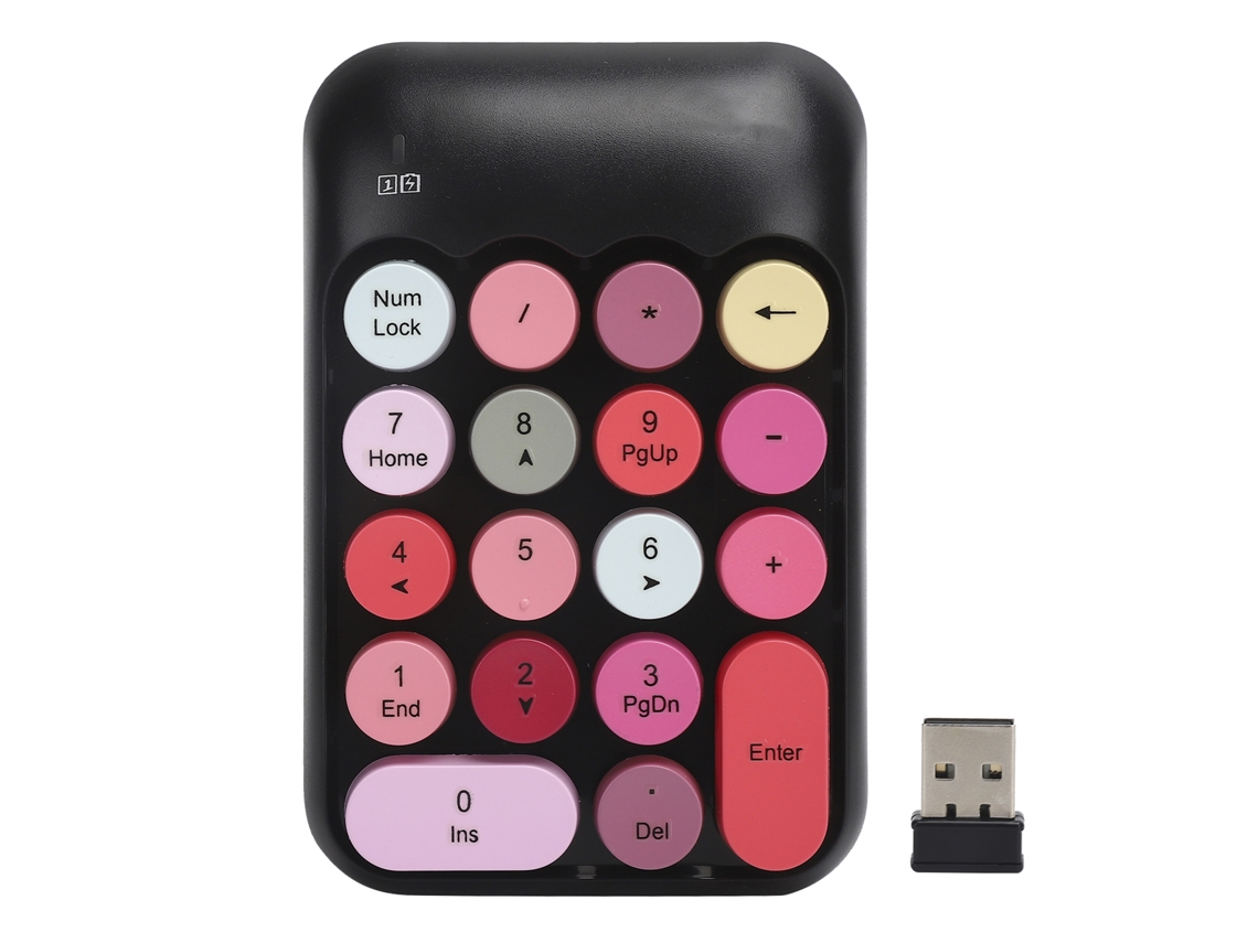 Teclado Numérico Mecânico Sem Fio 2.4g Com 18 Teclas Para Notebook E Computador Desktop