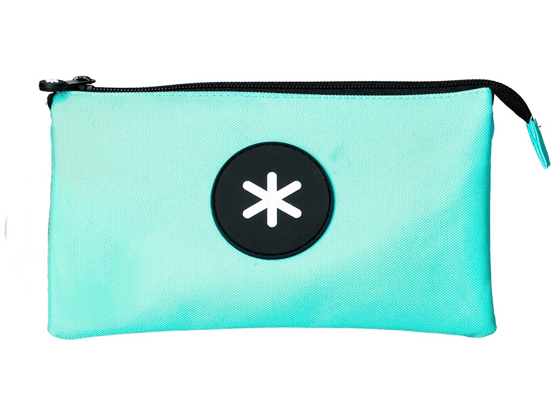 Bolsa escolar ANTARTIK com zíper triplo cor menta 220x30x120 mm