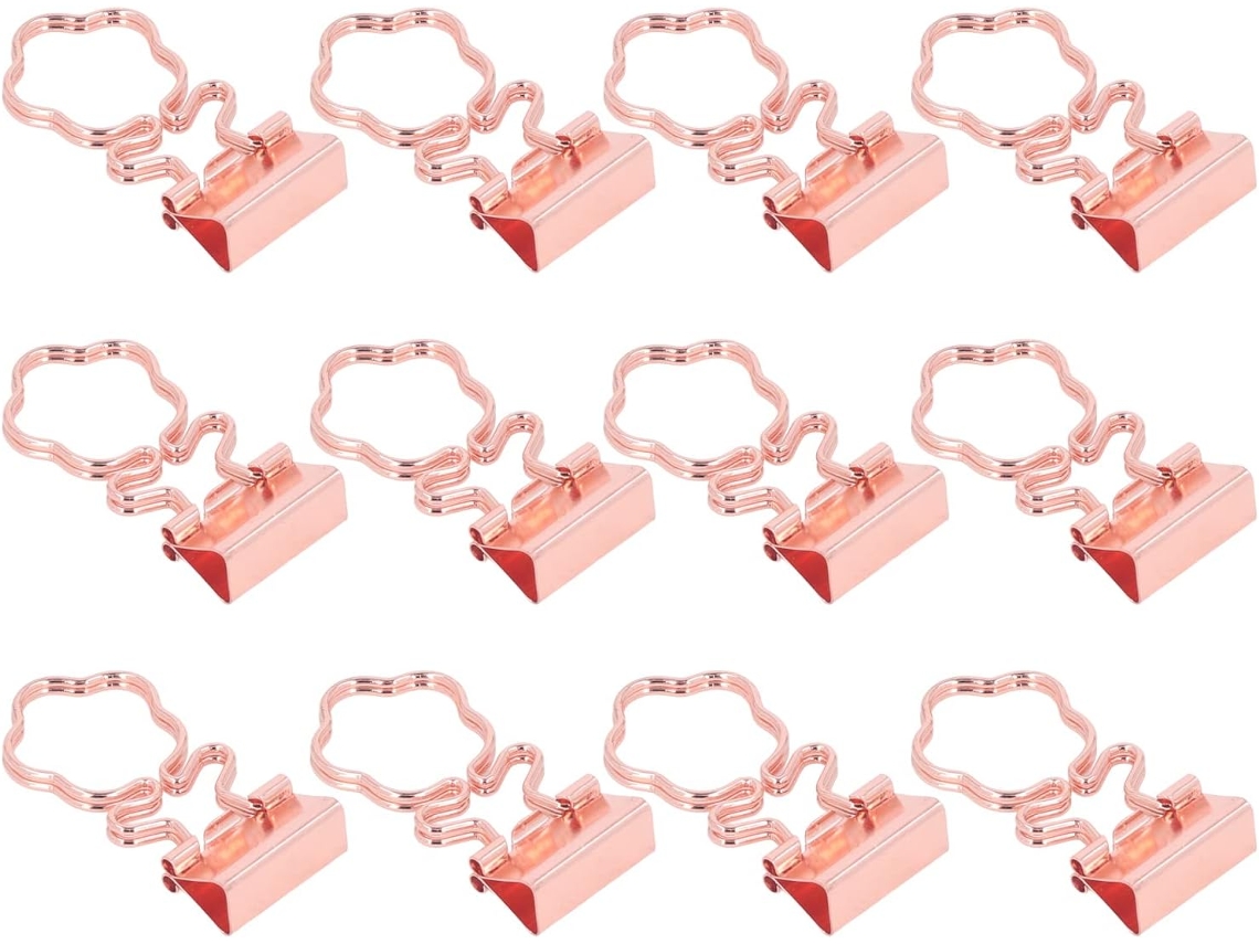 Clipes de papel em ouro rosa Fofos para casa, escola e escritório, 100 unidades, pequenos clipes de papel de metal.