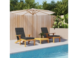Vidaxl Almofadões P/ Cadeira De Terraço 2 Pcs Tecido Oxford Preto