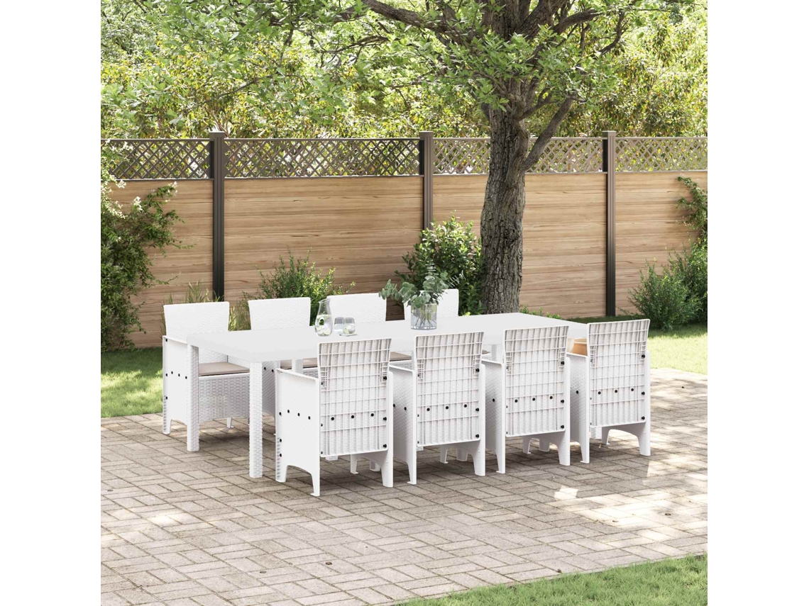 Vidaxl Conjunto De Jantar Para Jardim 9 Unid. Cinzento-claro