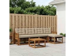 Vidaxl Conjunto De Sofás Para Exterior 6 Pcs Natural E Bege