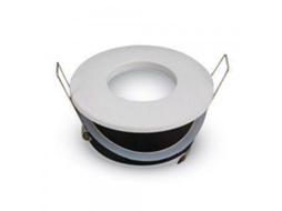 Aro de Encastrar Redondo Fixo Ip54 Difusor Mate Branco