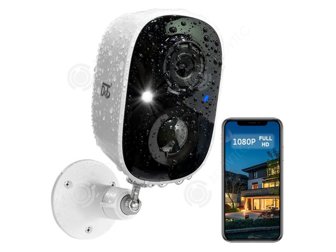 Câmera de vigilância Innovtec 1080p para pousadas, 2 milhões de pixels, policromia de alta definição, luz dupla, tela preta