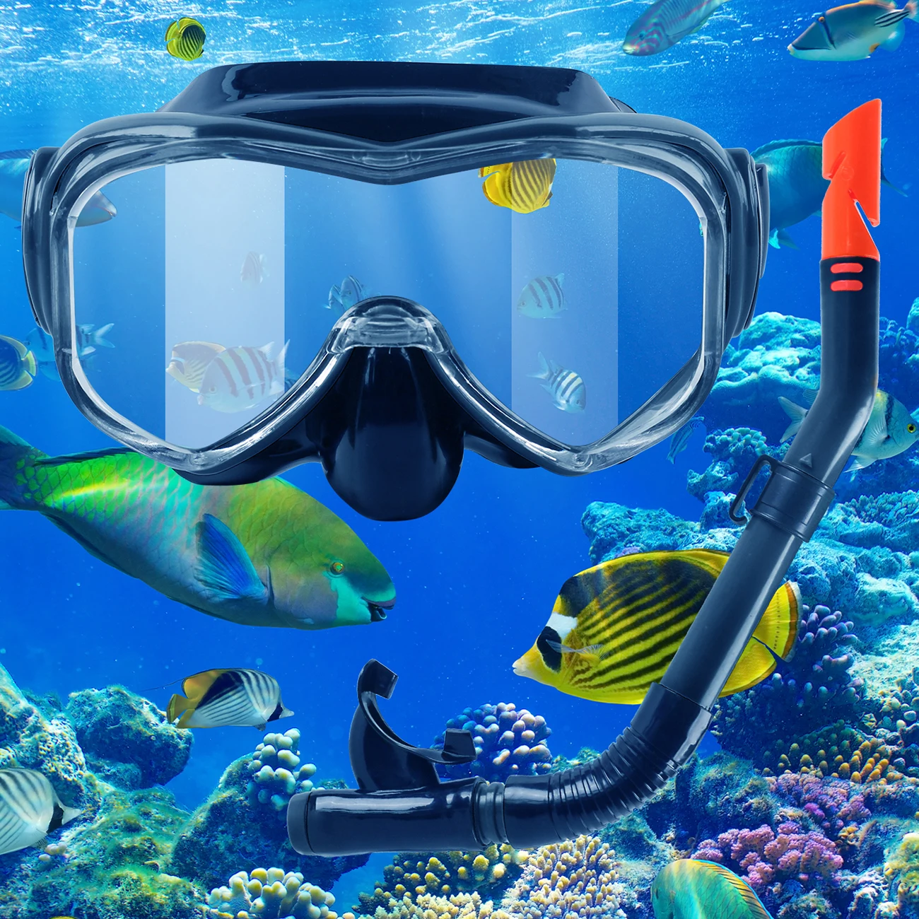 (preto) Equipamento De Mergulho Com Snorkel Para Adultos, Conjunto De Máscara De Mergulho Para Adultos,