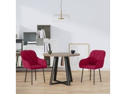 Vidaxl Cadeiras De Jantar 2 Pcs Veludo Vermelho Tinto