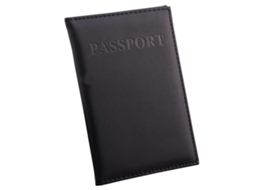 Porta-passaporte Em Couro Sintético Preto