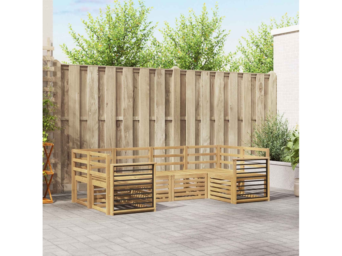 Vidaxl Conjunto De Sofás Para Exterior 6 Unid. Branco
