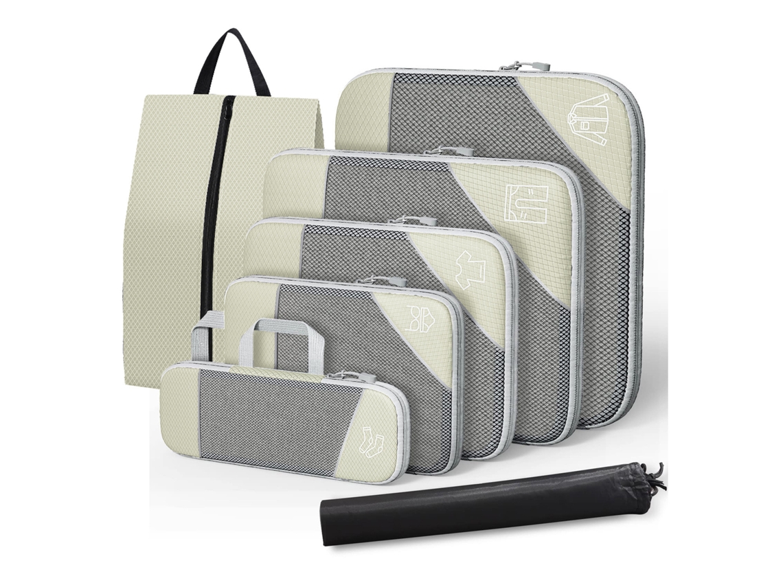 Conjunto de 7 Bolsas Armazenamento, Ultraleves, Cinza BRILVIBERA