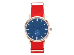 Reloj De Cuarzo Unisex Con Correa De Nylon Dial Redondo Zhoulianfa (rojo)