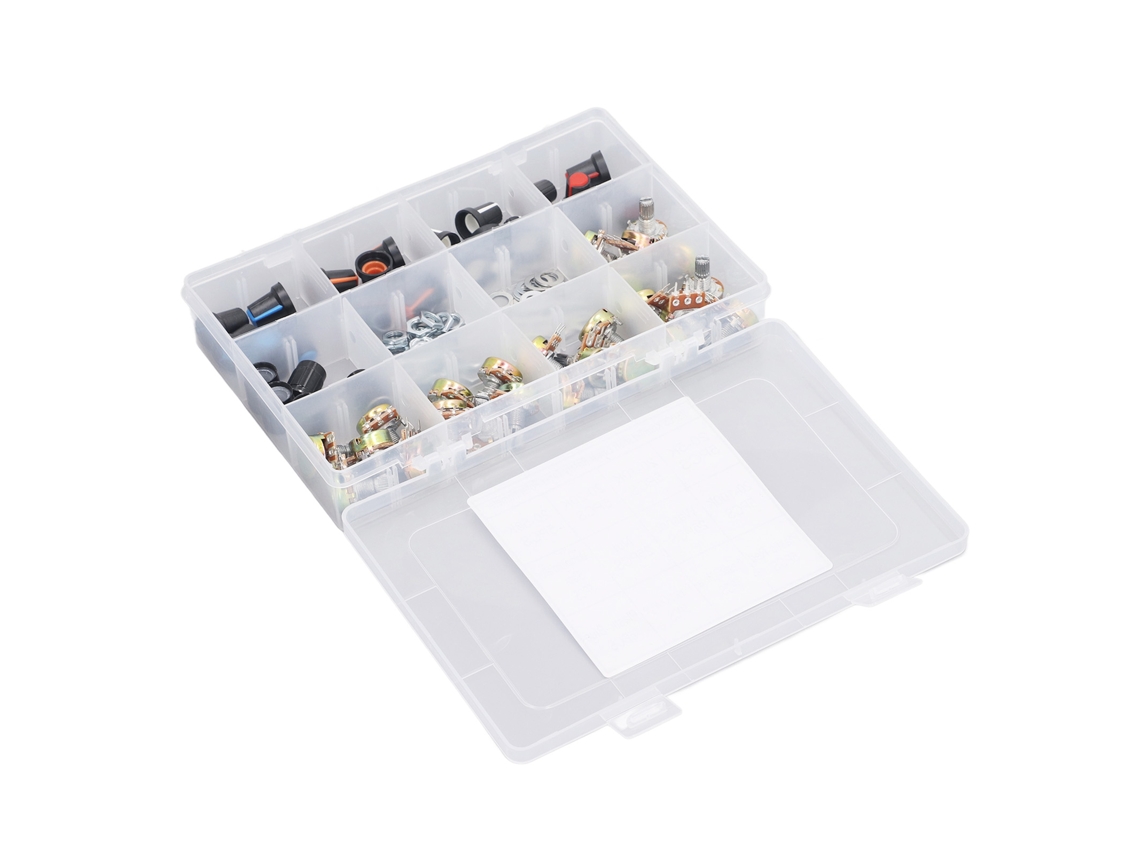 Kit De Potenciômetros Com 75 Peças E Botões