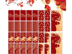 Envelopes Vermelhos Chineses, Conjunto De 2026 Para O Ano Novo De Em Folha De Ouro, Pendurar, Para Dinheiro
