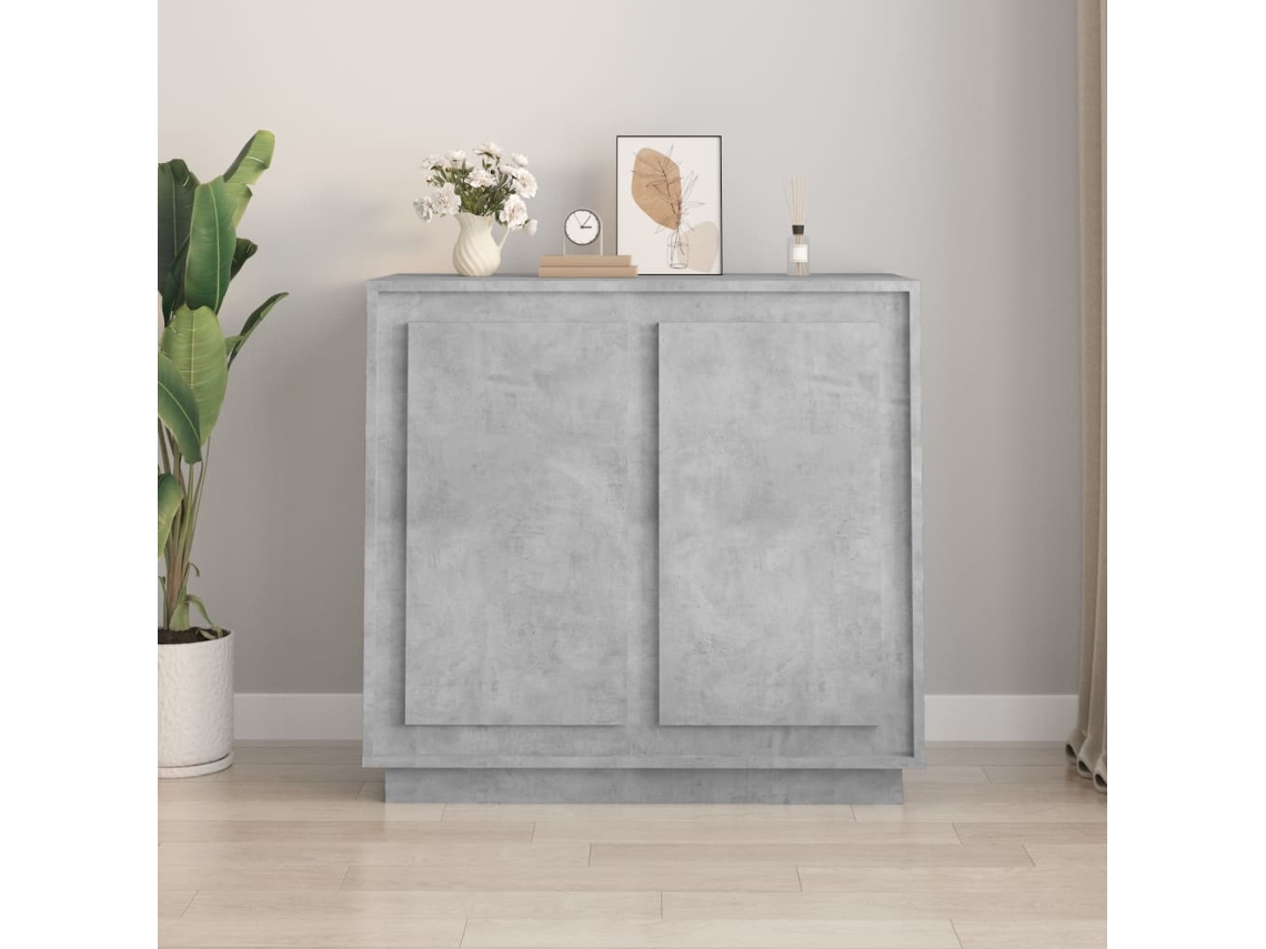 Vidaxl Aparador 80x34x75 Cm Derivados De Madeira Cinzento Cimento