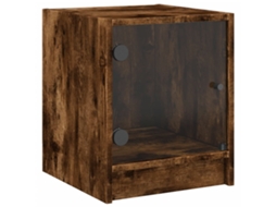 Bedside Cabinet, Bedside Cabinets Vidaxl Marrom Madeira Processada (n/a)