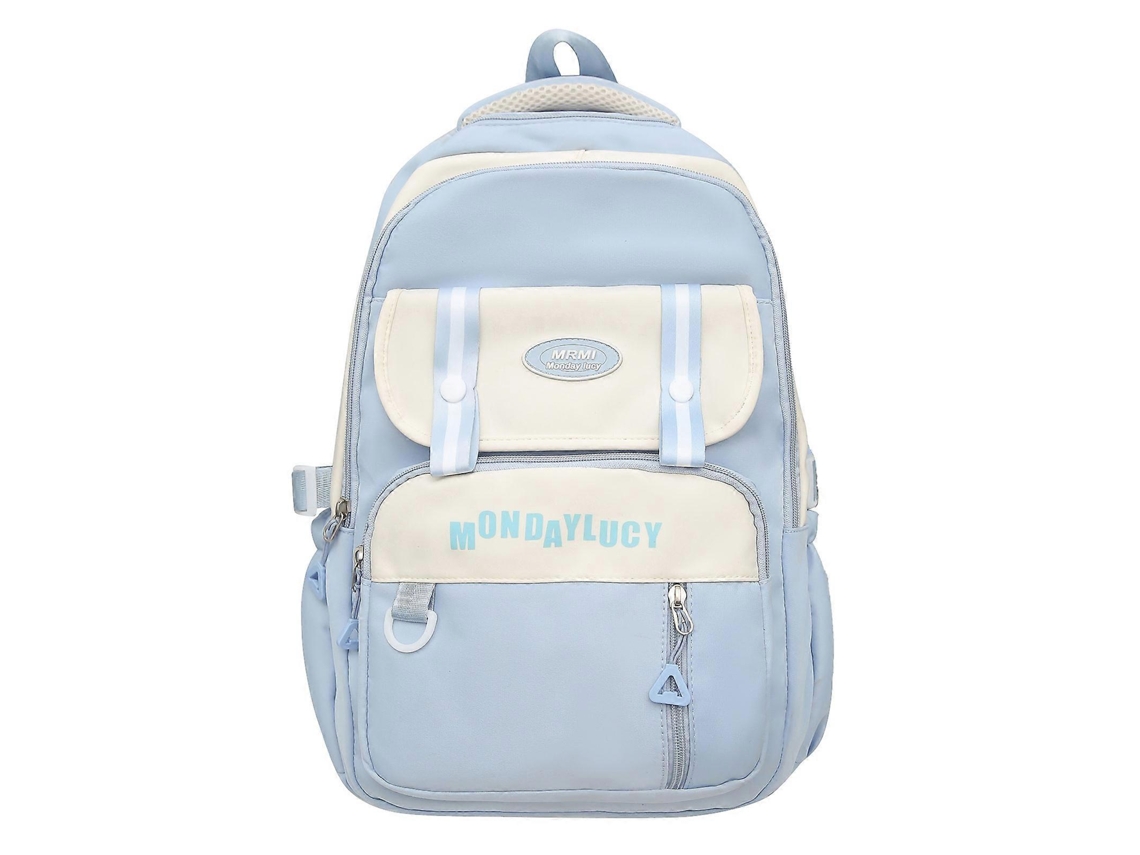 Mochila Escolar Versátil Para Adolescentes, Em Nylon, Para Laptop, Confortável E Ideal Para Estudantes Do Ensino Fundamental E Médio. Azul.