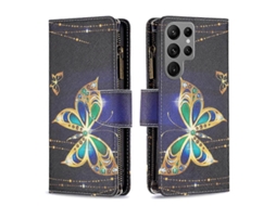 Capa De Couro Com Zíper E Estampa De Desenho Colorido Para Samsung Galaxy S23 Ultra 5g