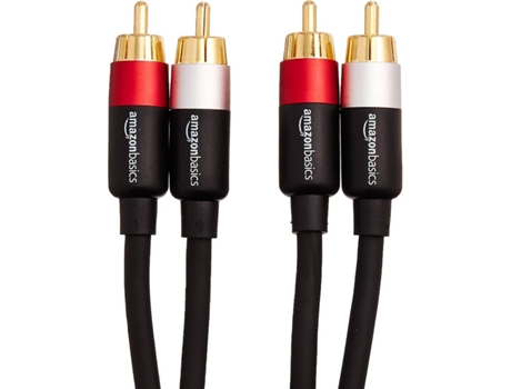 Cabo de Áudio AMAZONBASICS (RCA - 1.2 m - Preto)