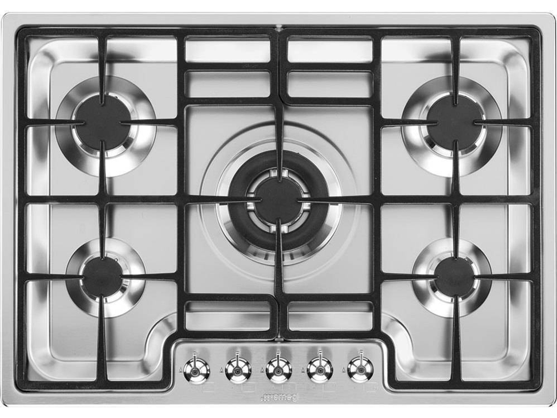 Placa de Gás SMEG PGF75-4 (Outlet Grade A - Gás Natural - 72 cm - Inox)