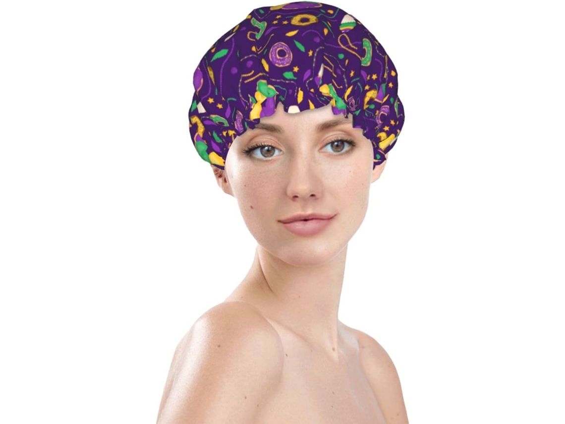 Touca De Banho Feminina, Reutilizável, Impermeável, Dupla Camada, Com Elástico, Ideal Para Cabelos Longos, Perfeita Para