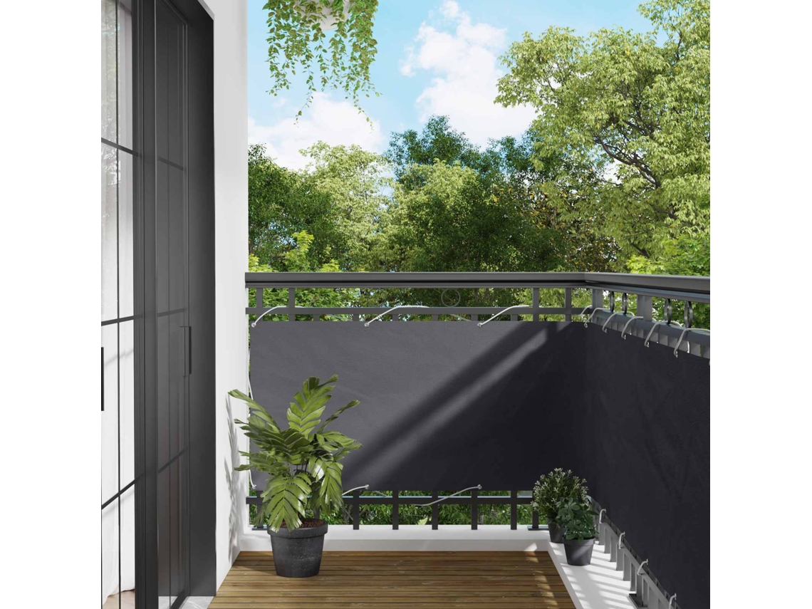 Vidaxl Tela De Varanda 75 X 200 Cm Tecido Oxford Retangular Antracite